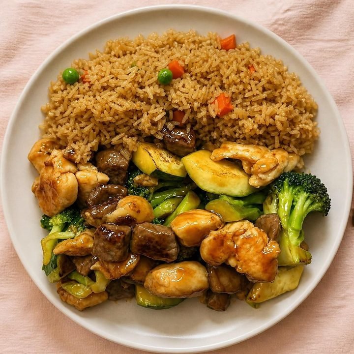 Teriyaki chicken and steak